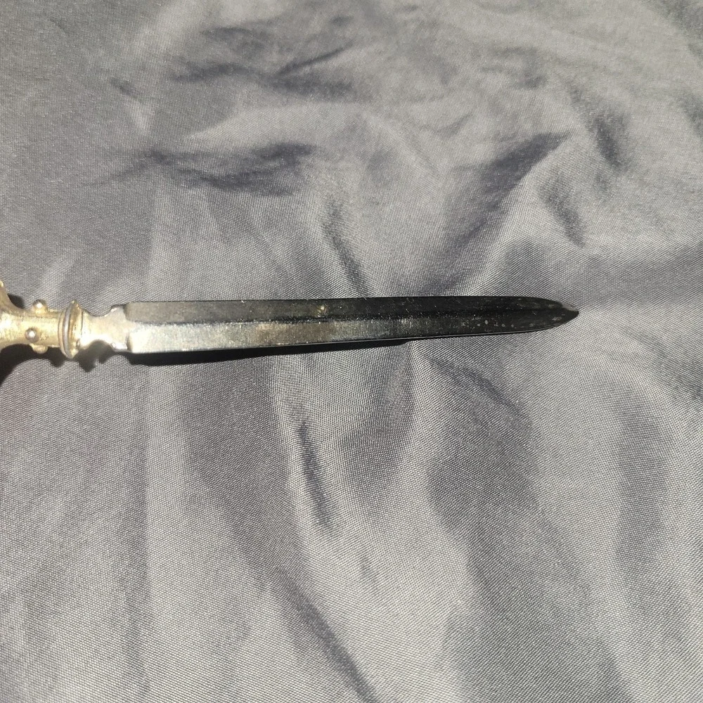 Vintage Antique Art Deco Boy Silver Figural Fancy Letter Opener Desk Paper Knife